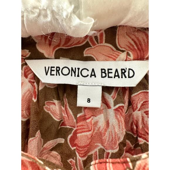 VERONICA BEARD | Ashlynn Blouse Silk Floral Print Top Long Sleeve | Size 8 - Picture 5 of 7